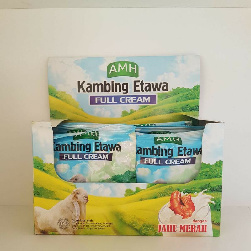 

susu kambing etawa FULL CREAM AMH (SACHET) jahe merah