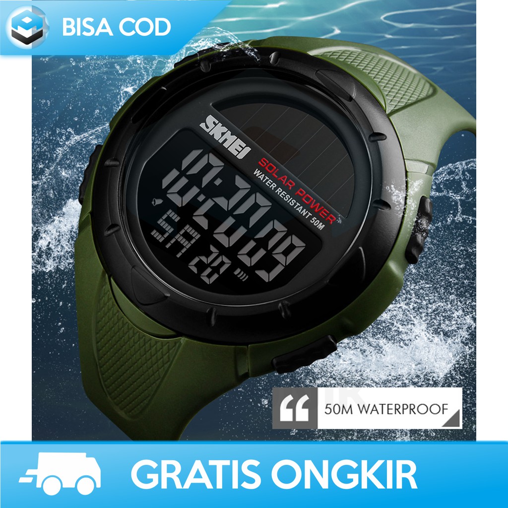 JAM TANGAN PRIA DIGITAL ANTI AIR SOLAR SKMEI 1405 ORIGINAL-JAM TANGAN TENAGA SURYA WATERPROOF MURAH