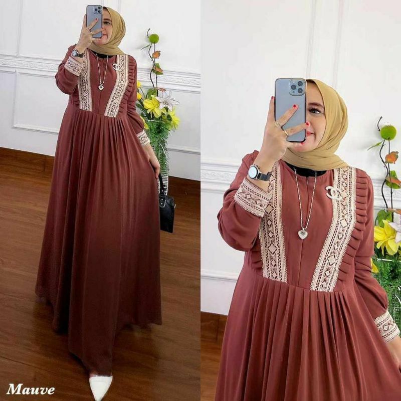 Rayanza Dress Gamis Kondangan / Gamis Malaysia Model Terbau