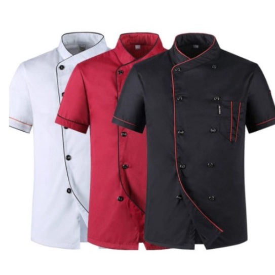 Baju Chef Seragam Chef Kemeja Chef kemeja koki lengan pendek Original handmade