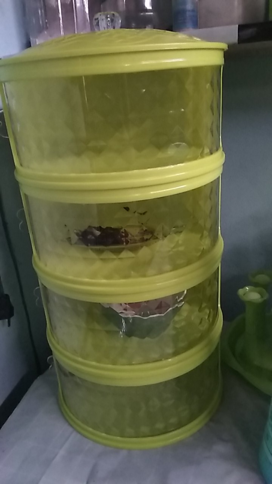 Tudung Saji Diamond Putih - Food Storage 4 Layer Tudung Saji Susun Rak Penyimpan Makanan