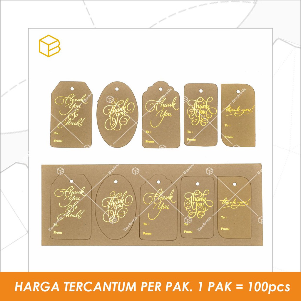 Hang tag kraft Thank you. Label ,Price Tag Hiasan - HTK SPT