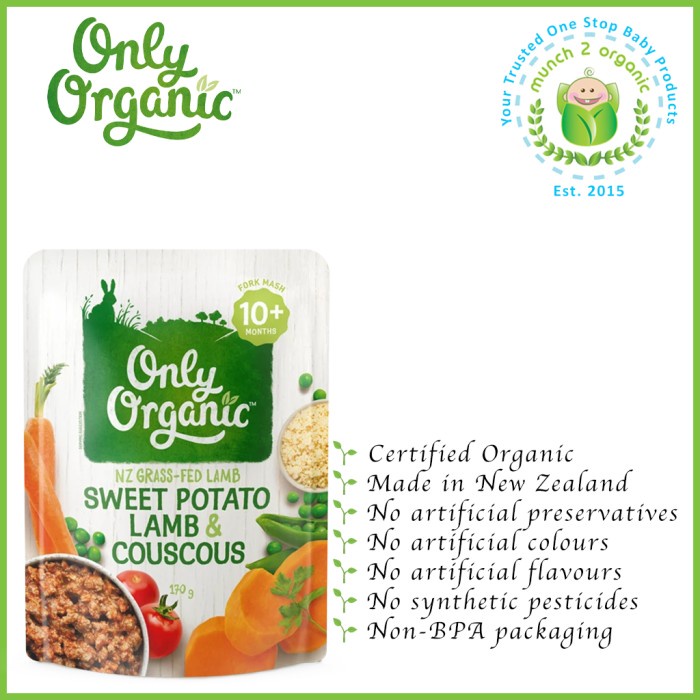 

ROMAN ONLY ORGANIC RF SWEET POTATO & LAMB COUS COUS 10+