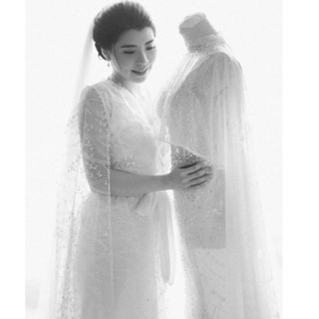 𝙏𝙪𝙩𝙪𝙡𝙡𝙚 Long Cape Kimono Pengantin Robe Pengantin