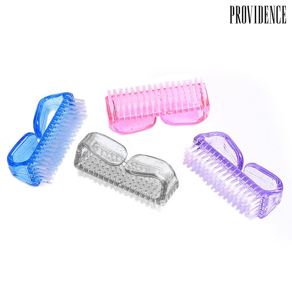 Providence 4Pcs Plastic Handle Grip Nail Dust Brush Fingernail Scrub Cleaner Pedicure Tools