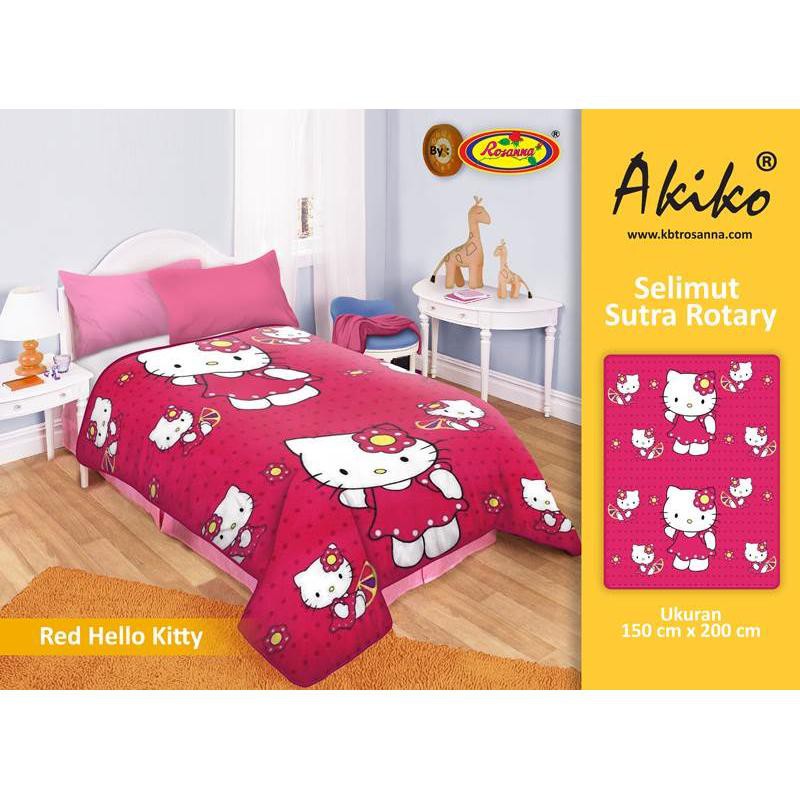 Selimut bulu Akiko by Rosanna motif hello kitty size 150 x 200