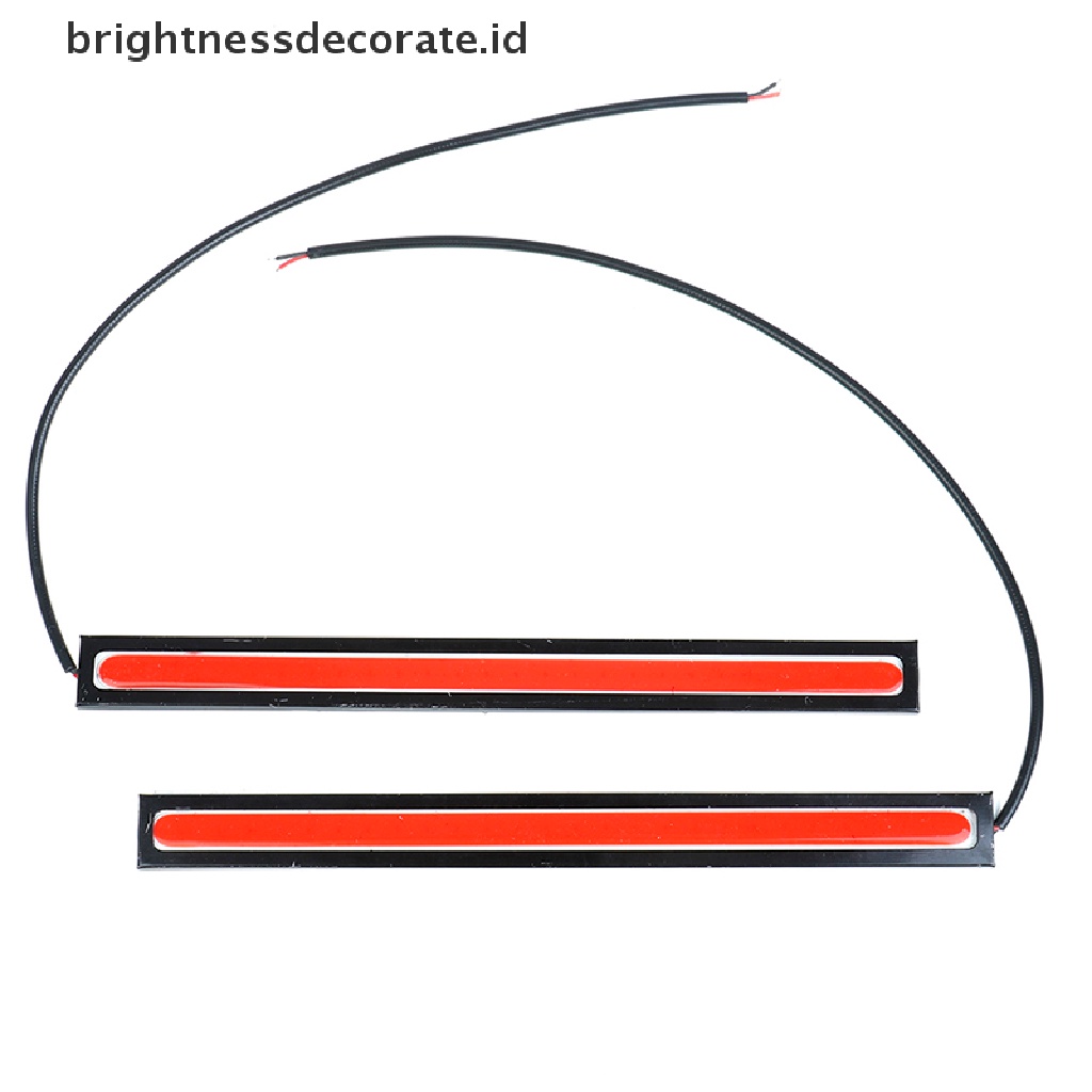 (Birth) 2pcs Lampu Led Cob 12v Super Terang Anti Air Warna Merah Untuk Drl / Fog Lamp Mobil