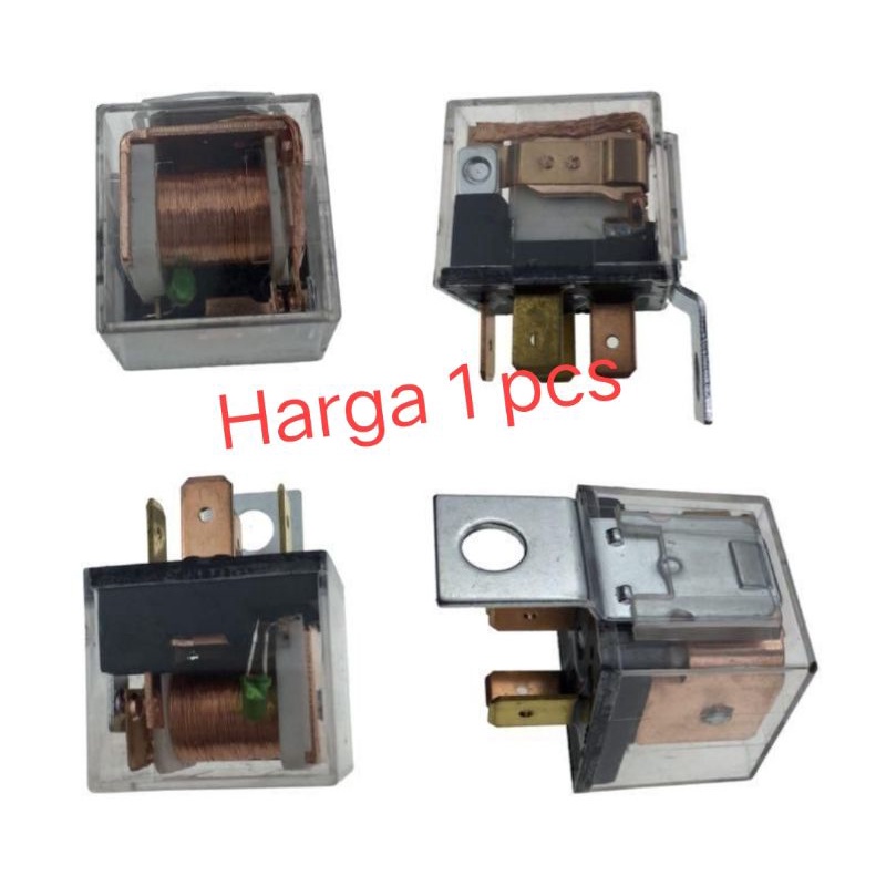 0Relay Klakson CR7 Kaki 4 Transparan 12V 40A Untuk Mobil Motor