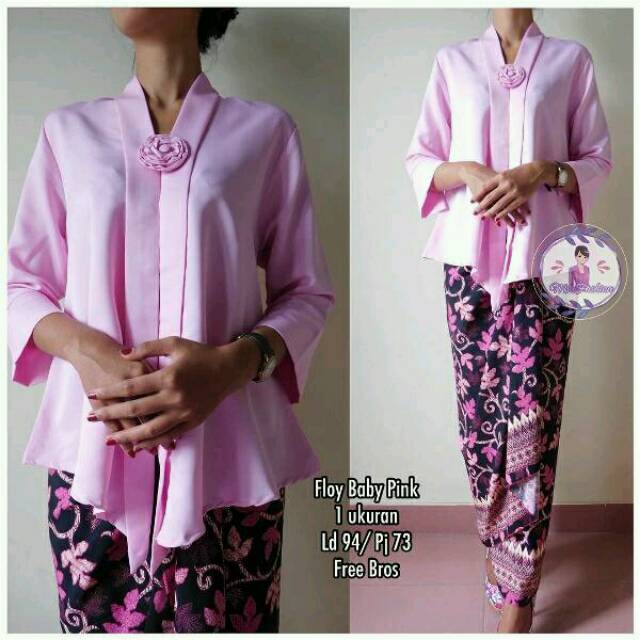 KEBAYA FLOY PINK KUTUBARU SET