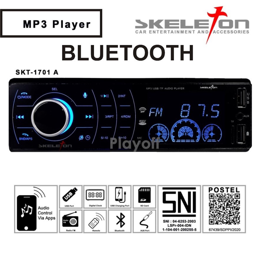 Single Din Mp3 Bluetooth Tape Mobil USB Head Unit Skeleton 50WX4