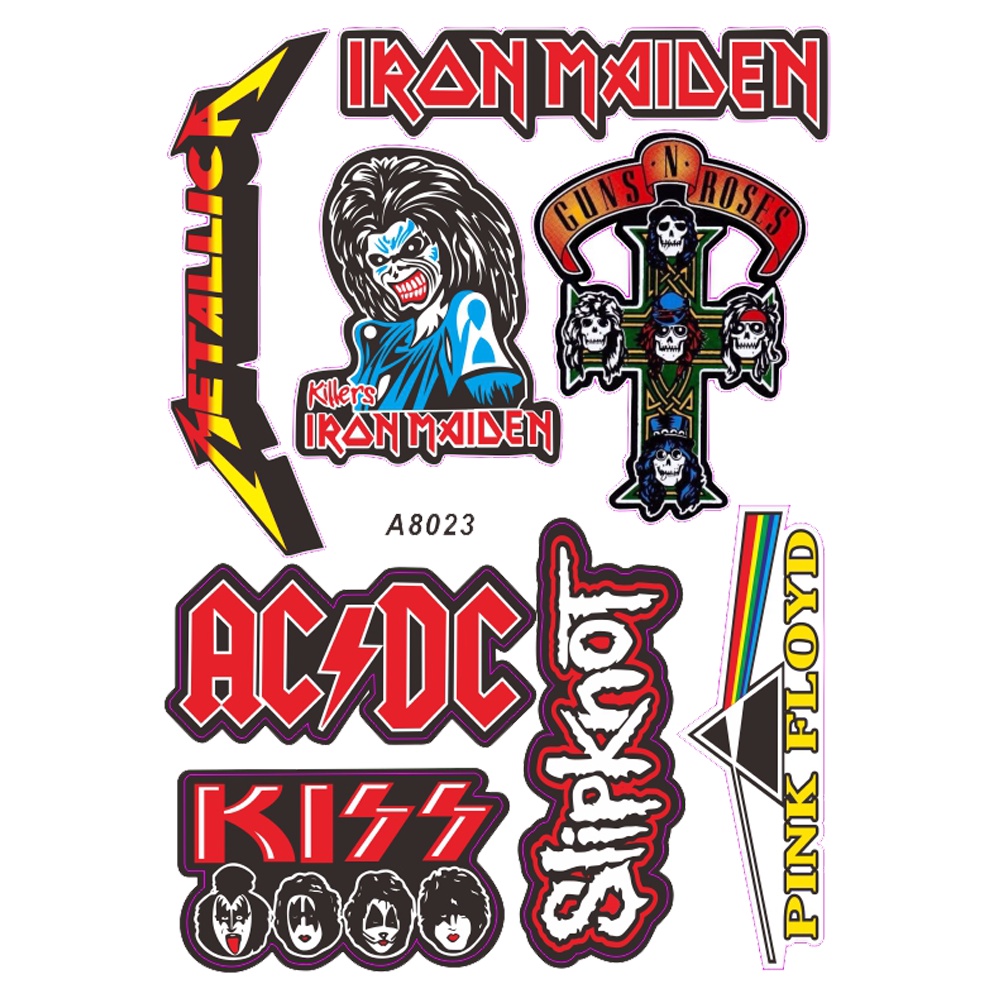 Rockstar Stiker Decal Motif Band ACDC Bahan PVC Anti Air Ukuran 26.5x18cm Untuk Motor / Mobil