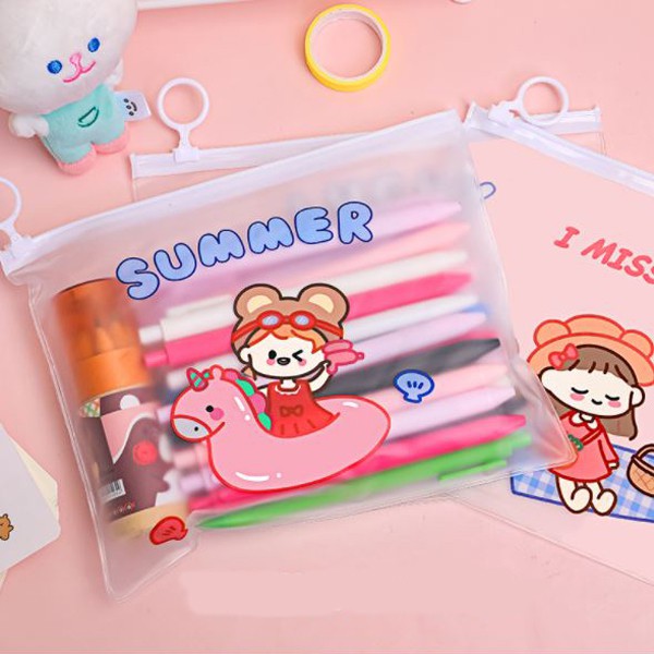 Zipperbag Tempat Pensil Lucu Cute Little Girl Import Souvenir MK1101-4