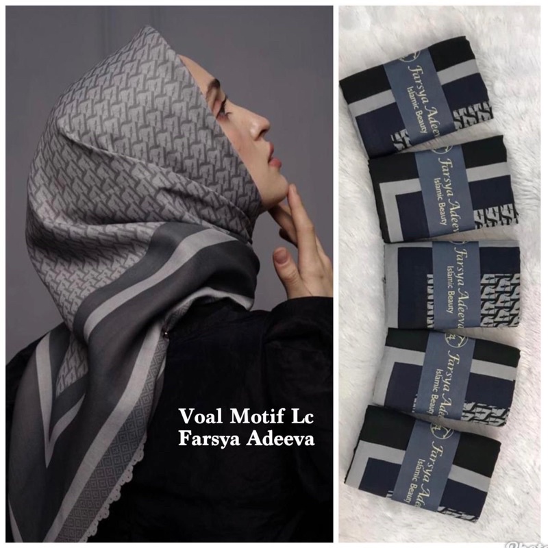 Part 2 hijab jilbab SEGIEMPAT DEKA Motif Voal premium by KAYLA (BEBAS PILIH MOTIF)-Desain 18