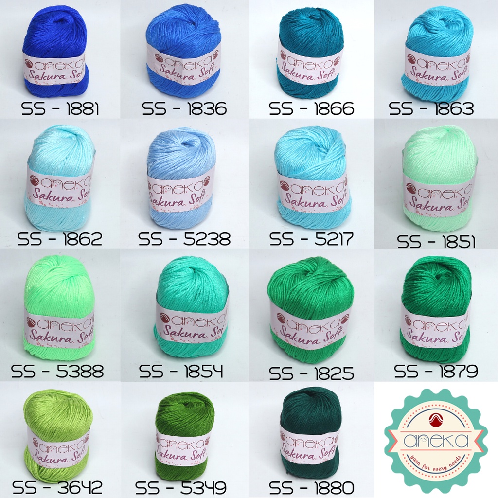 KATALOG - Benang Rajut Sakura Soft / Silk Cotton Milk Cotton Yarn Part 2