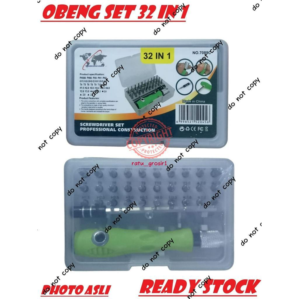 Obeng Set Murah 32 in 1 Magnet Obeng Handphone Laptop Obeng 32 in 1