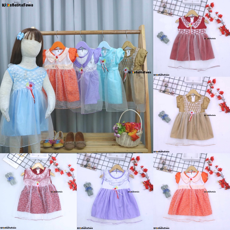 Gaun Bayi (+/-) uk 0-12 bulan / Dress Baby Murah Baju Bayi Perempuan Cewek Gaun Pesta Anak Kado Lucu kiosbalitaaprilia