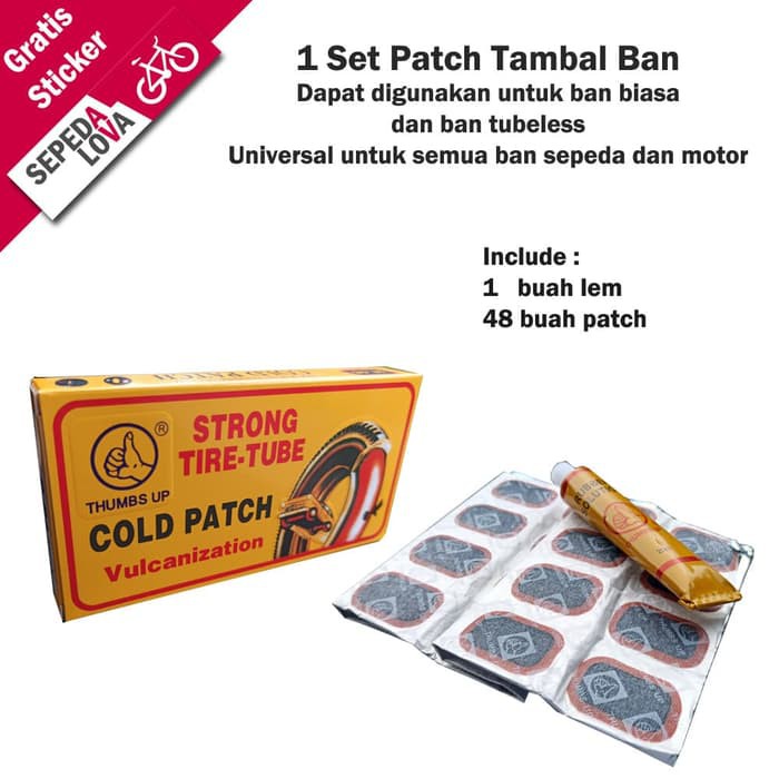 Paket Lem Tip Top Patch Tambal Ban Sepeda dan Motor Tubeless
