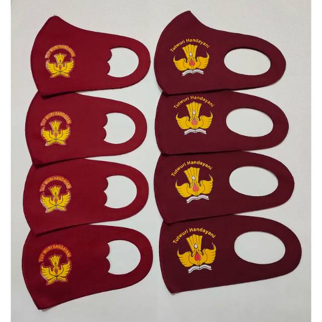 Masker Sekolah SD SMP SMA Pramuka 1 lusin (12pcs) free kemasan plastik