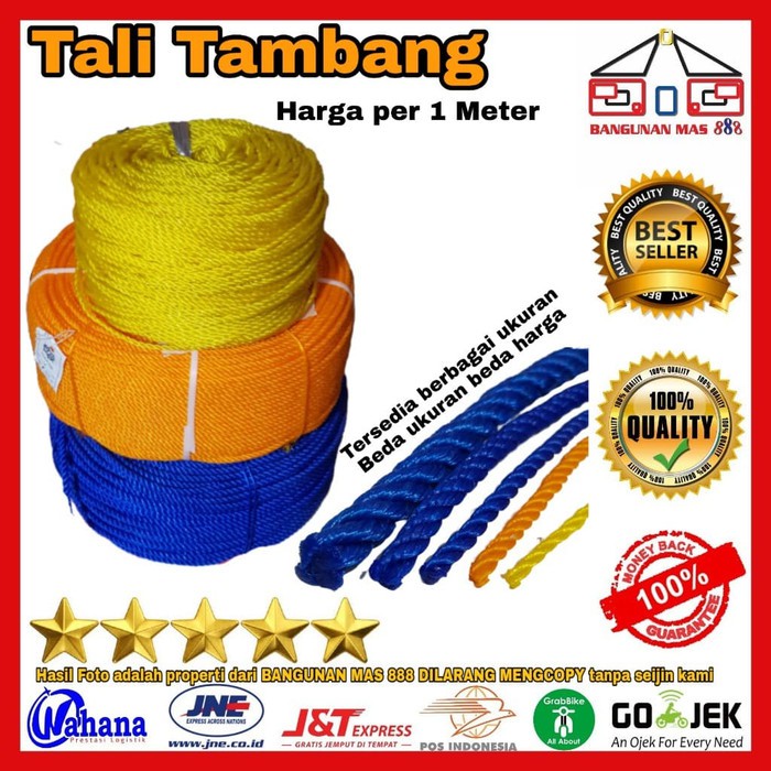 

TALI TAMBANG 5 mm - TALI KAMPAR PLASTIK - TAMBANG TALI NYLON - TALI BANGUNAN - TALI IKAT
