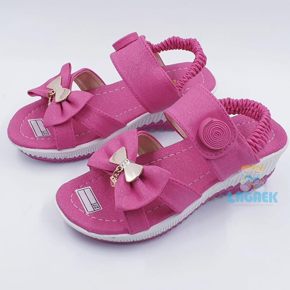 9 SEPATU  SANDAL HEELS ANAK  USIA  3 4 5 6  TAHUN  WARNA FANTA 