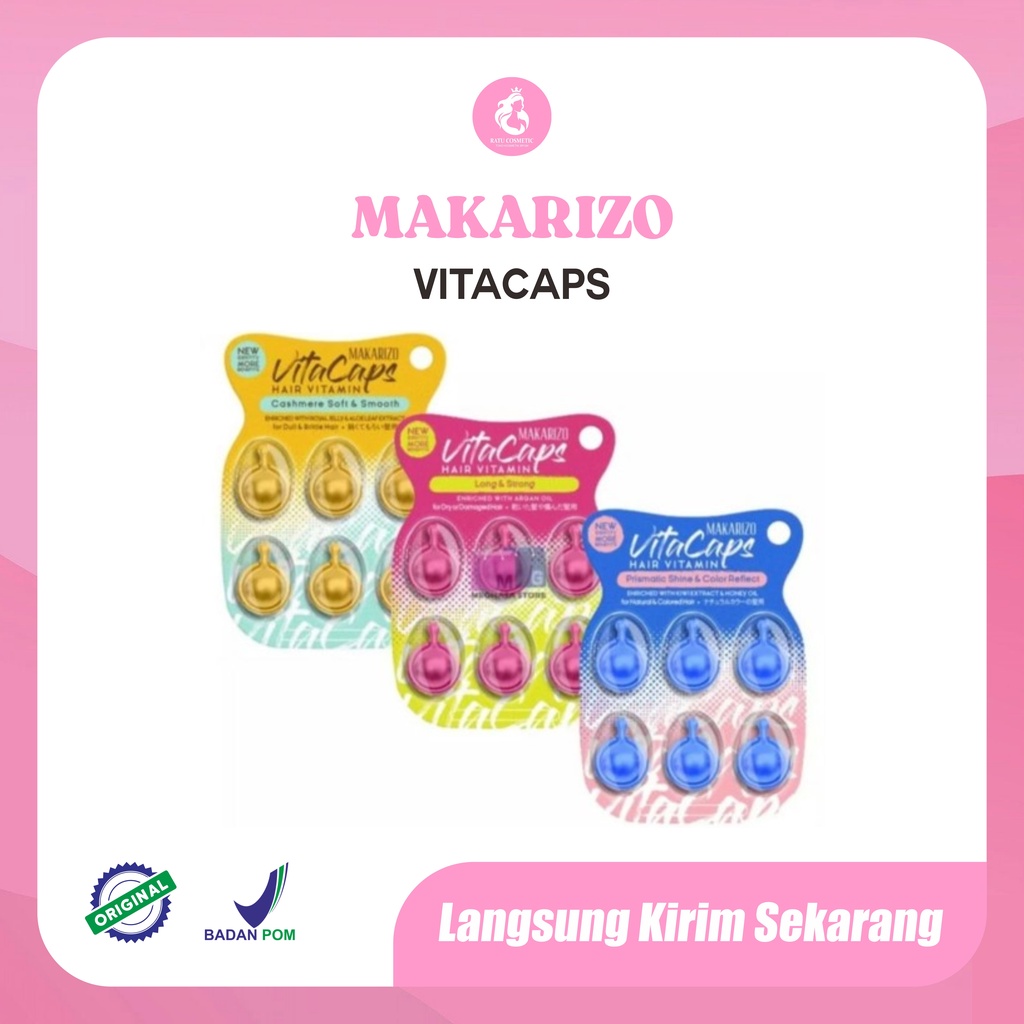 MAKARIZO Vitacaps Hair Vitamin 6x1 mL | Cashmere Smooth | Long &amp; Strong | Prismatic Shine and Color Reflect