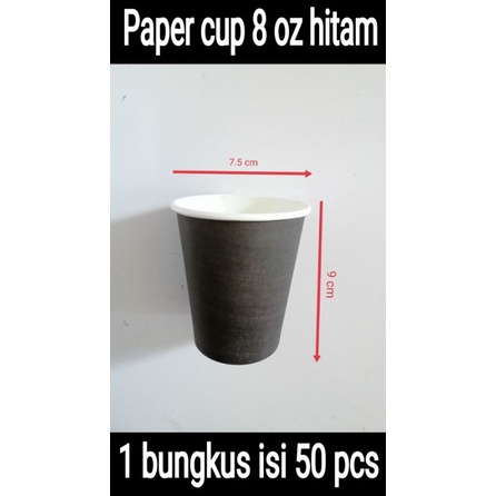 Paper cup / cup kopi panas 8 oz hitam
