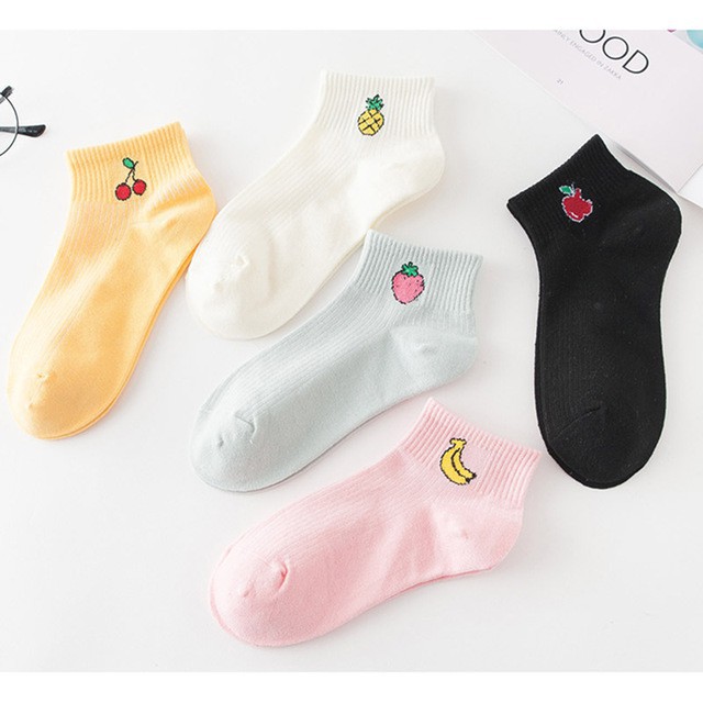 MurmerOfficial R139 Kaos Kaki Motif Buah Cute Kaoskaki Pendek Socks Fruit Fashion Wanita Korea