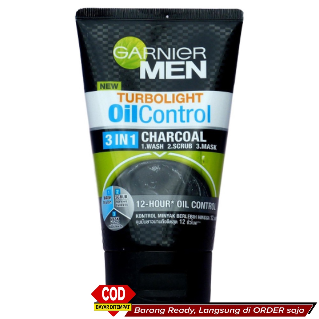 Best Seller Sabun Pembersih Flek Pemutih Wajah Cowok Pria Laki laki  ~ Garnier Men TurboLight Oil Co