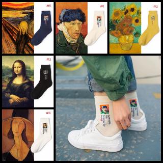 Kaos Kaki Motif Tulisan Mona  Lisa  Bahan  Katun Hangat untuk 