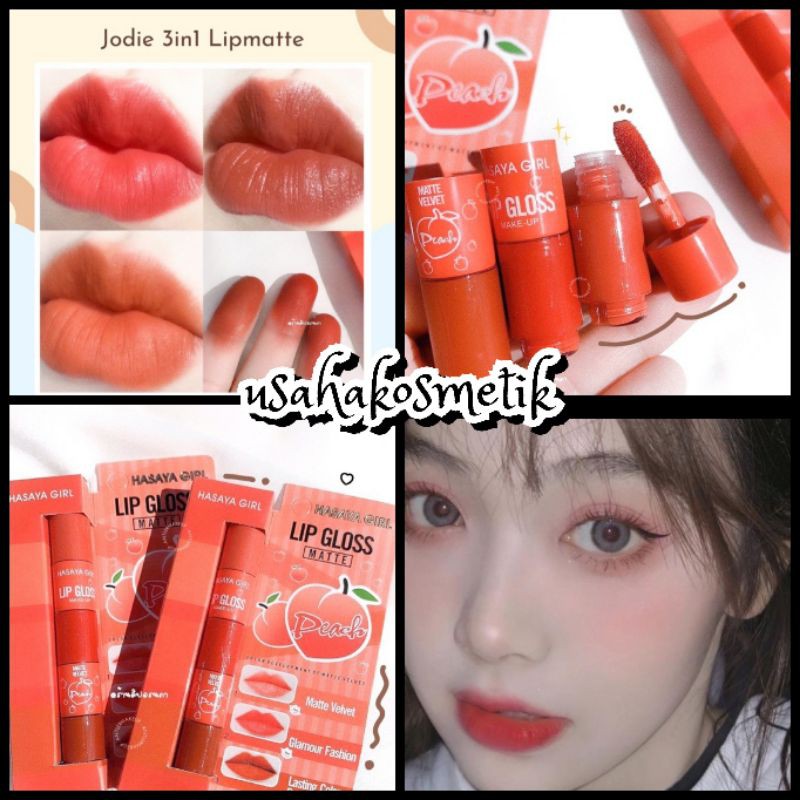 PROMO perpcs LIP GLOSS MATTE HASAYA GIRL 3WARNA