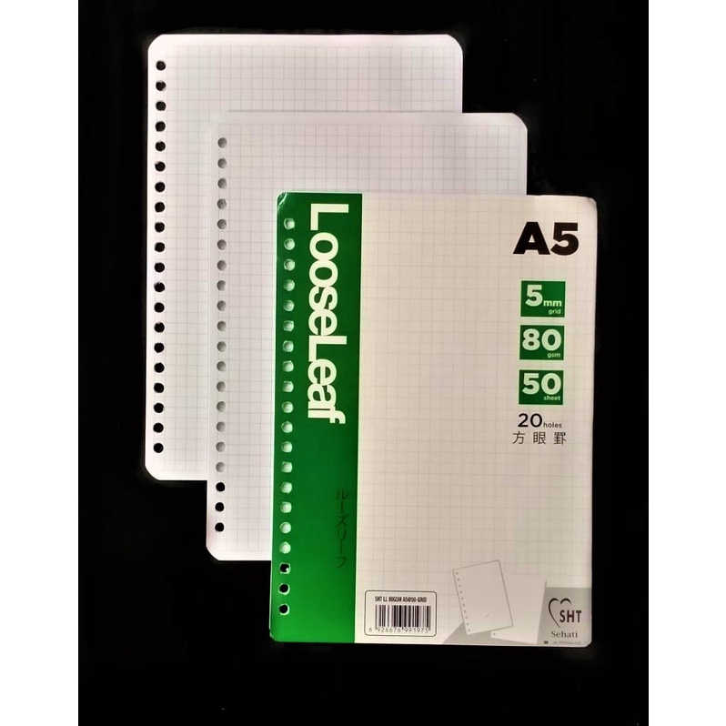 

KERTAS BINDER A5 KOTAK GRID 5 MM ISI 50 LOOSE LEAF 80 GRAM ISI ULANG BINDER NOTE
