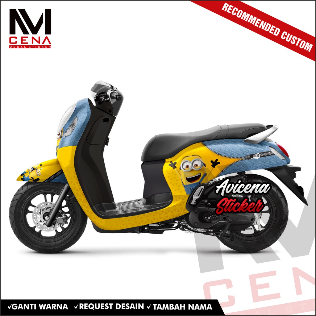 Sticker Striping Decal Scoopy Prestige New 2021 Decal Sticker New Scoopy Prestige 2021 Full minion