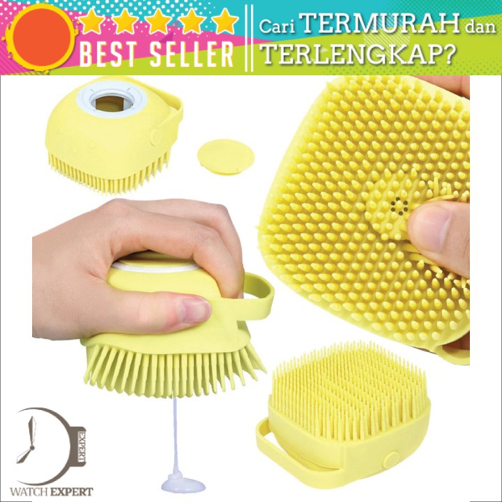 BISA COD Sikat Mandi Badan Bath Brush Soft Silicone with Soap Container 80ml - BWOHOPS LDS17