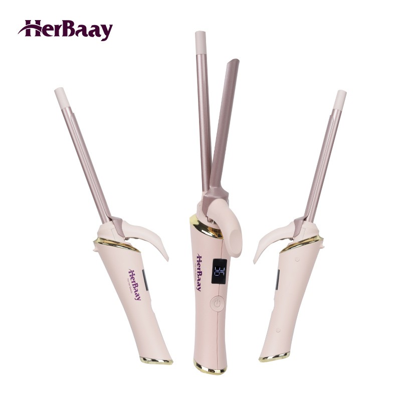 

Herbaay Curly iron 9mm/ Alat Catok Pengeriting Rambut dengan Tampilan Suhu pada LCD, Ukuran 9mm