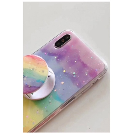 Fashion warna rainbow silikon Pop socket 6 6S 6+ 6S+ 7 8 SE 7+ 8+ X Xs Xr 11 Pro Max FH07