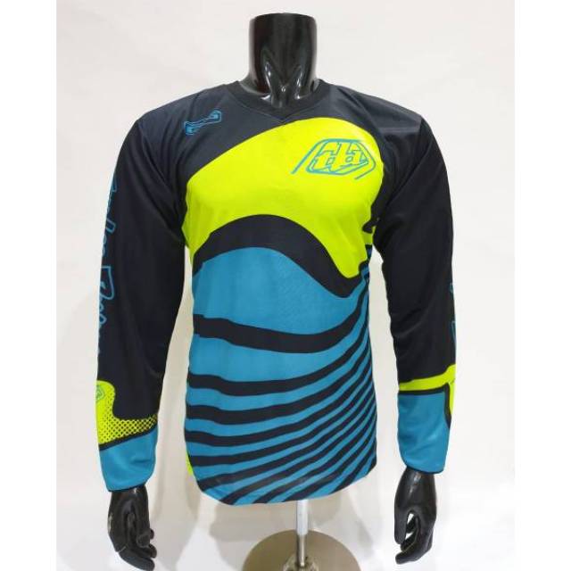 JERSEY KAOS SEPEDA HITAM KUNING BIRU