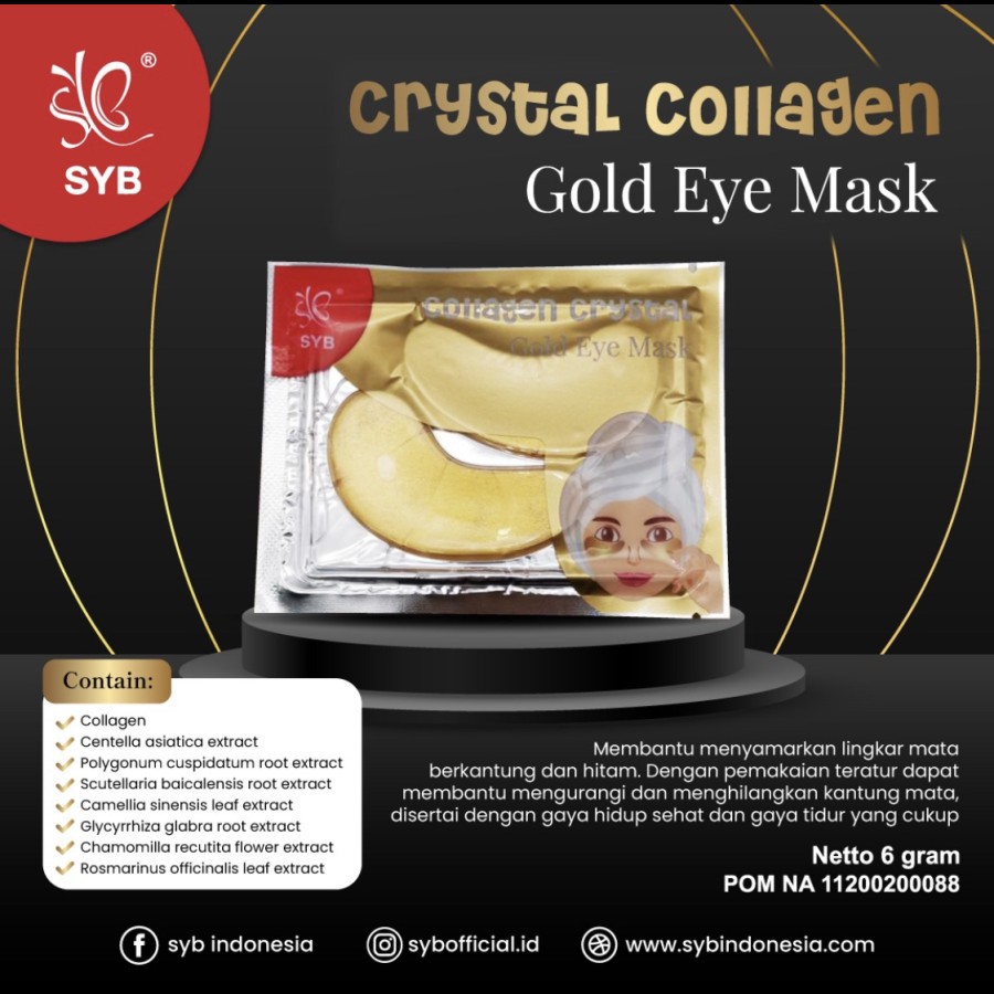 SYB Eye Mask Gold Crystal Collagen / Masker Mata BPOM