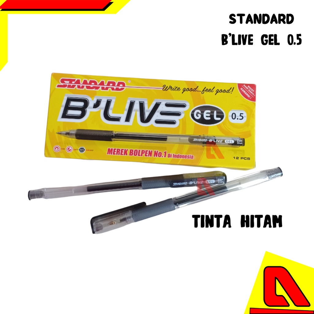 

STANDARD PEN B'LIVE BLIVE OIL GEL PULPEN BLIVE 0.5 HITAM BLACK 0.5