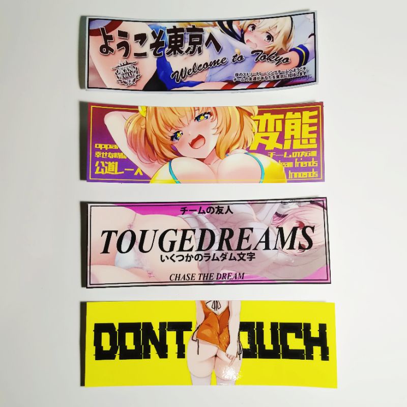 sticker - stiker kaca jdm car slap anime waifu japan