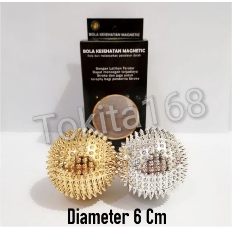 2 Pcs Bola Duri Magnet Terapi 6 Cm dan 5 Cm + Dus