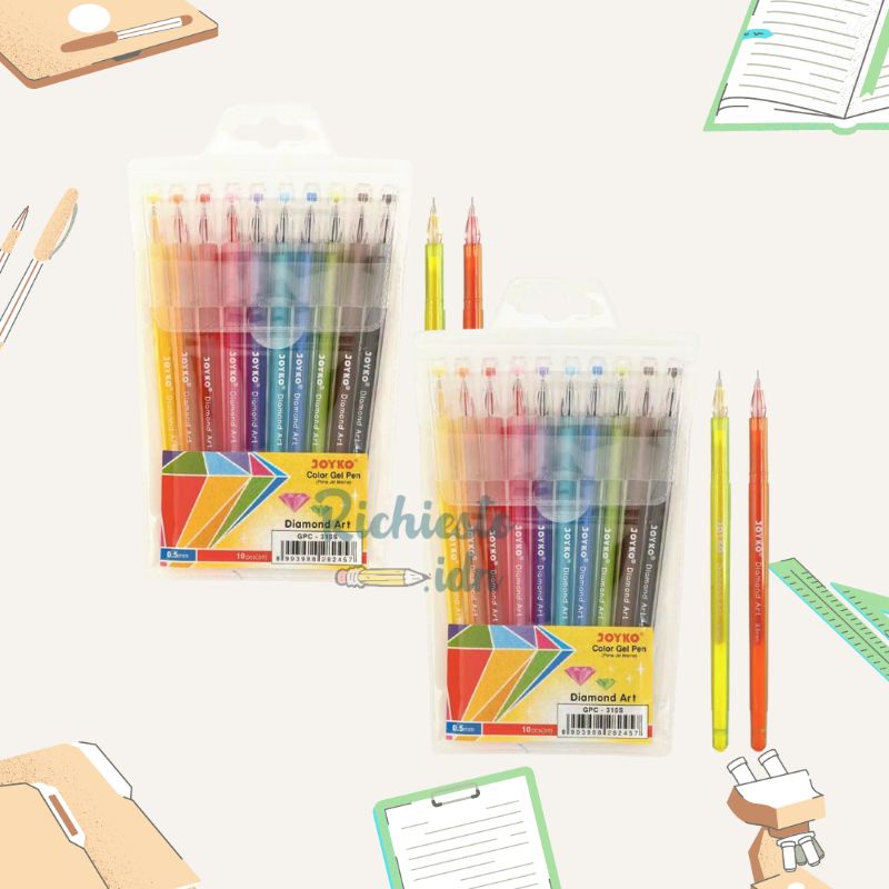 

(SET)Color Gel Pen Pena Jel Joyko GPC-310S Diamond Art 10 Warna