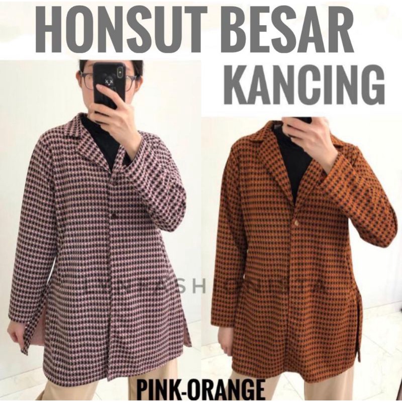 LYNFASHIONISTA-CARDIGAN KOREA WANITA PREMIUM/BLAZER KANTOR CASUAL MOTIF HONSUT KANCING/ANDINE