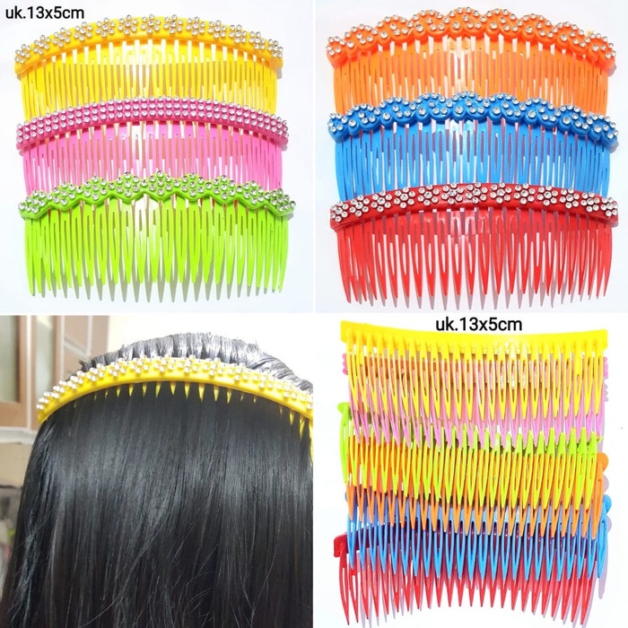 ❤ RATU ❤  Sirkam Rambut / Bando Sisir Motif Polos Mata Murah