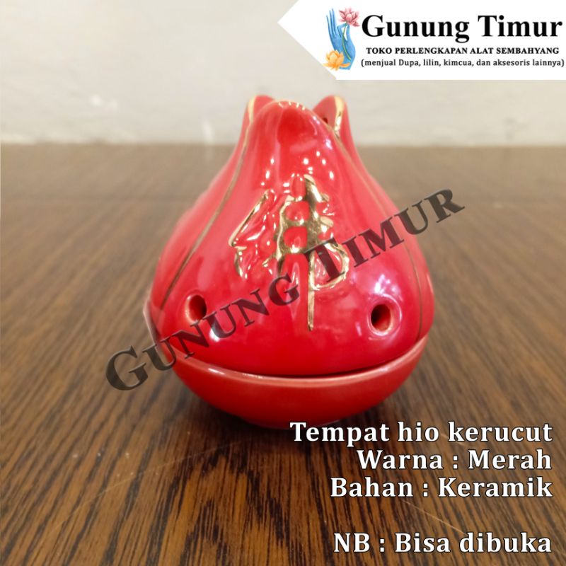 Tempat Bakar Dupa Kerucut Keramik / Tempat Hio Kerucut / Tempat Bakar Bukhur