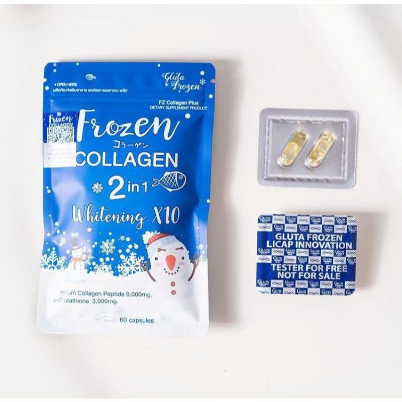 Frozen Collagen Pemutih Badan Whitening Acne Barcode 60 Kapsul