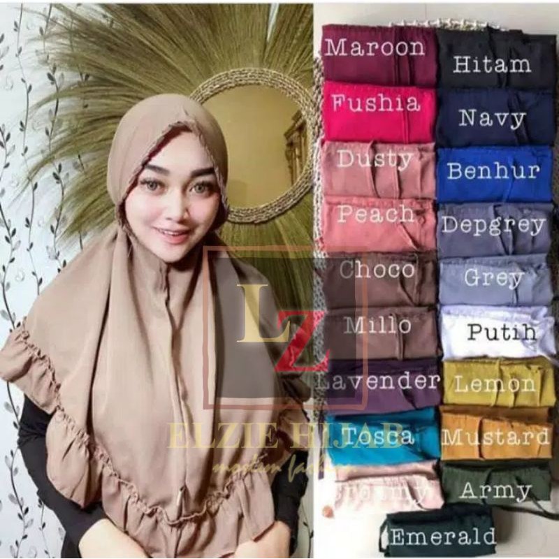 ELZIE HIJAB | HIJAB BERGO LIPIT DIAMOND NON PET