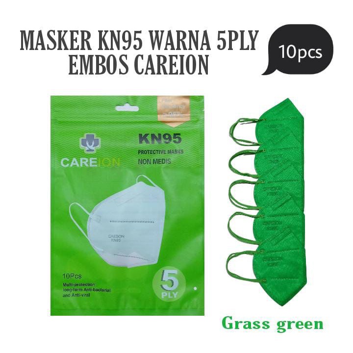 Masker KN 95 CAREION WARNA ISI 10PC MASKER KN95 EARLOOP 5PLY MASKER N95 FACE MASK WARNA PREMIUM ISI 10PC