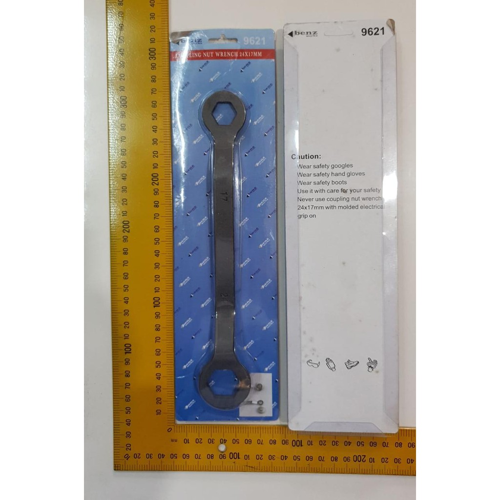 BENZ 17 x 24 mm Kunci Blok Mesin Coupling Nut Wrench grip on
