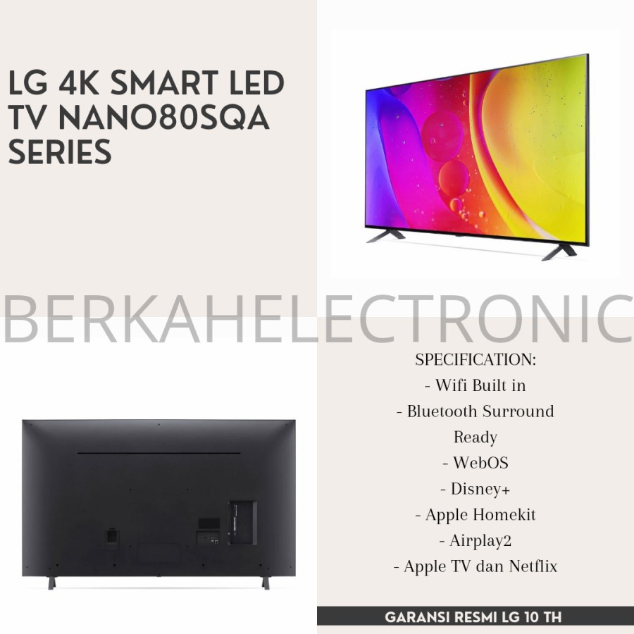 LG TV 4K 50 INCH SMART LED TV 50NANO80SQA