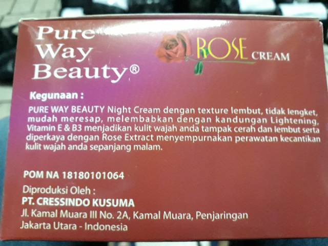 CREAM ROSE PURE WAY BEAUTY BPOM [NIGHT CREAM]